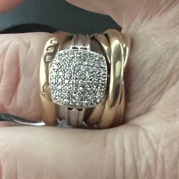 White Gold .5c pave ring size 9 - Picture 2 of 5